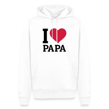 I love Papa - Männer Premium Bio Hoodie - Weiß - Vorne - Nico (187cm)