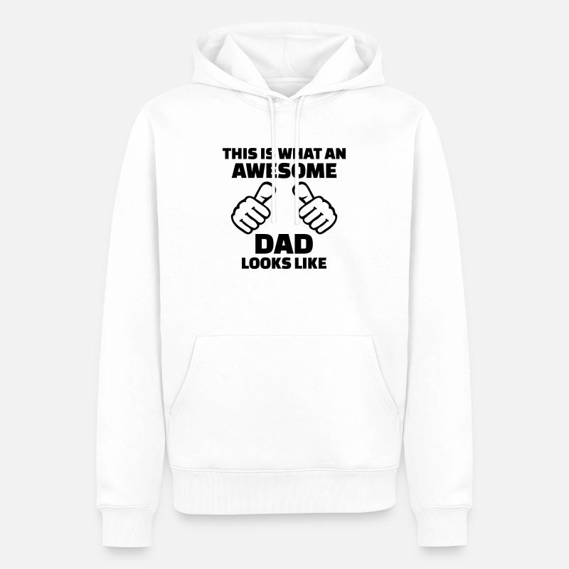 Awesome Dad - Sweat à capuche Premium bio Homme - blanc