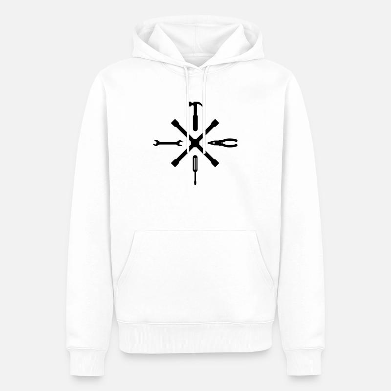 JDM Essential tools | T-shirts JDM - Sweat à capuche Premium bio Homme - blanc