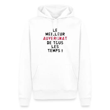 Auvergne / Auvergnat / Auvergnate / Région France - Sweat à capuche Premium bio Homme - blanc - Devant - Nico (187cm)