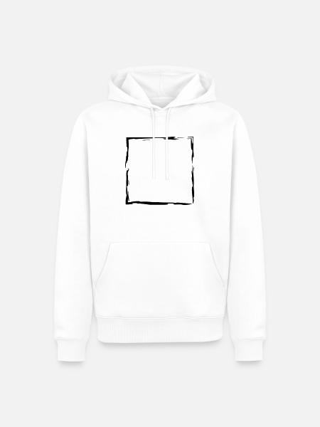 frame vierkante rand vierkante vierkante borstel lini - Mannen Premium Bio hoodie - wit