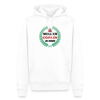 Meilleur copain du monde - Sweat à capuche Premium bio Homme - blanc - Devant - Nico (187cm)