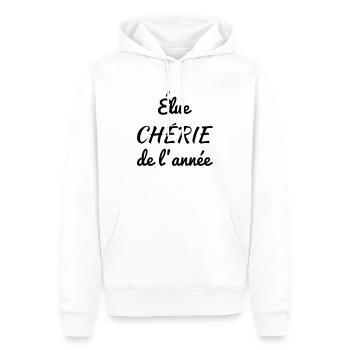 Amour / Saint Valentin / Coeur / Bébé / Love - Sweat à capuche Premium bio Homme - blanc - Devant - Nico (187cm)