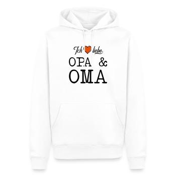 Ich liebe Opa und Oma Herz - Männer Premium Bio Hoodie - Weiß - Vorne - Nico (187cm)