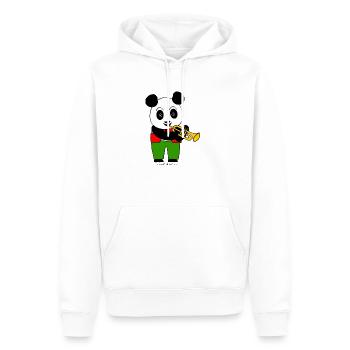 Panda avec trompette - Sweat à capuche Premium bio Homme - blanc - Devant - Nico (187cm)