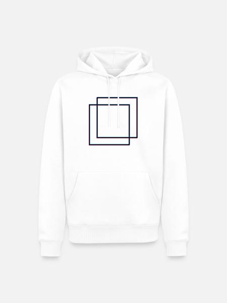 2 squares square - Men’s Premium Organic Hoodie - white