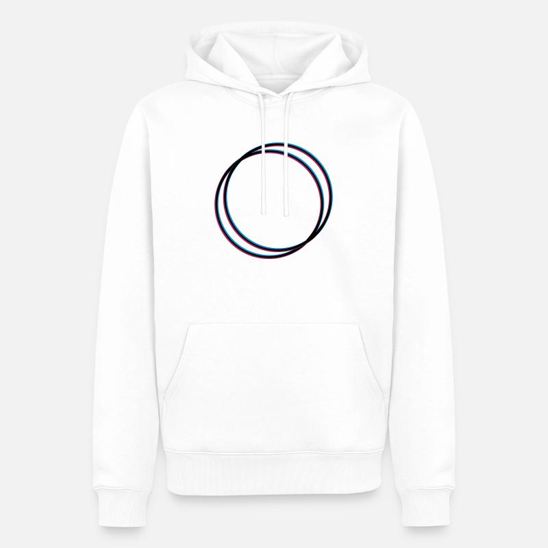 2 Kreise 3D - Männer Premium Bio Hoodie - Weiß