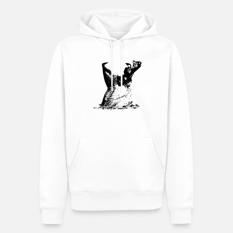 gueule - Sweat à capuche Premium bio Homme - blanc