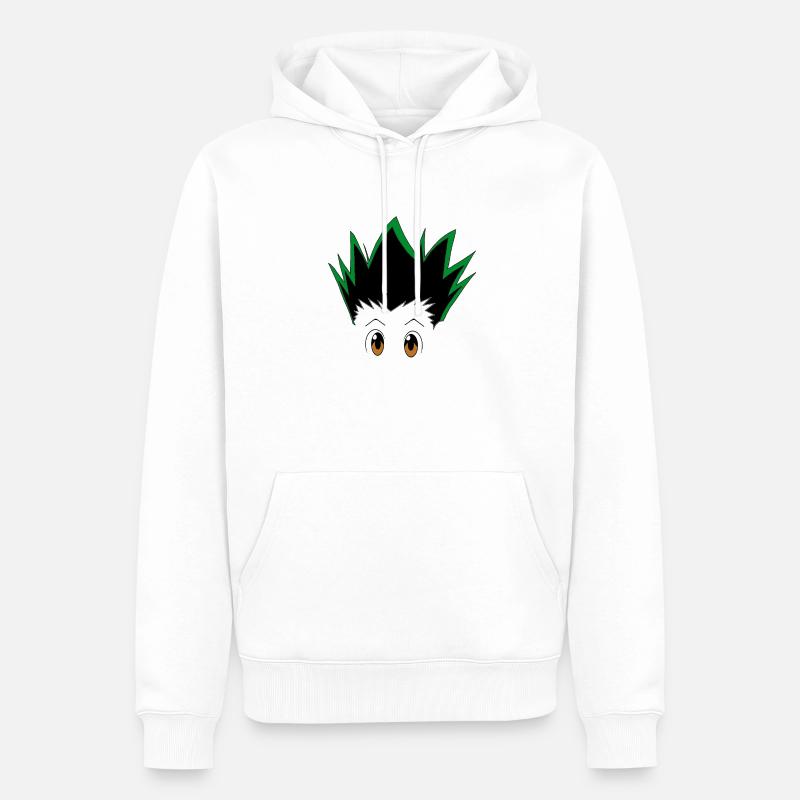 Gon visage - hunter x hunter - Sweat à capuche Premium bio Homme - blanc