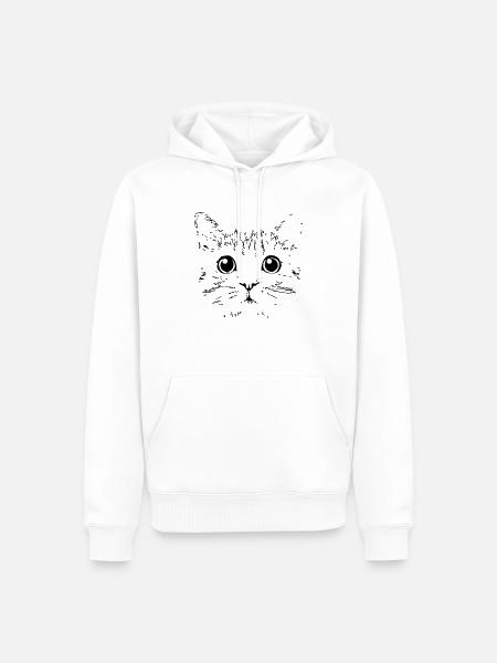 cat head - Men’s Premium Organic Hoodie - white