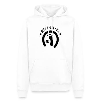 BEST TEAM EVER - Homme chien cheval équipe - Sweat à capuche Premium bio Homme - blanc - Devant - Nico (187cm)