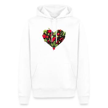 Fruit and Vegetable Heart Vegetarian Vegan Food 2 - Men’s Premium Organic Hoodie - white - Front - Nico (187cm)