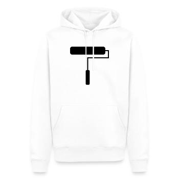 ROULEAU DE PEINTURE - Sweat à capuche Premium bio Homme - blanc - Devant - Nico (187cm)