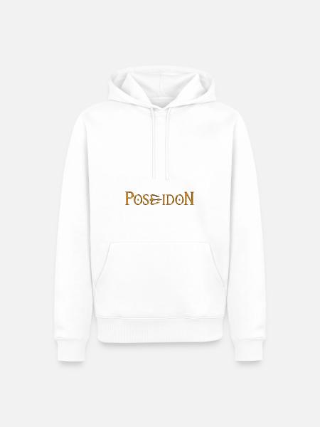 Poséidon or relief - Sweat à capuche Premium bio Homme - blanc