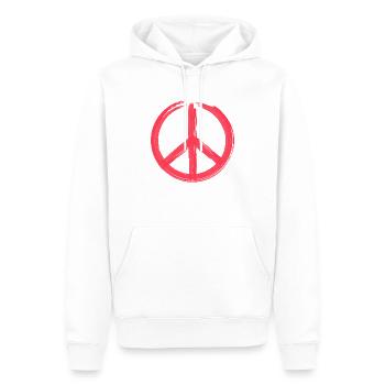 Peace Sign - Peace Sign - Logo - Men’s Premium Organic Hoodie - white - Front - Nico (187cm)