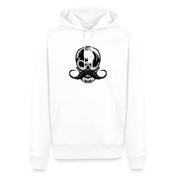 Schnurrbart Schädel Hipster Schädel Schädel - Männer Premium Bio Hoodie - Weiß - Vorne - Nico (187cm)
