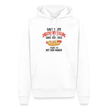 Hot Dog Maker Grill BBQ Hot Dog Grill Master - Men’s Premium Organic Hoodie - white - Front - Nico (187cm)