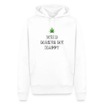 weed macht mich glücklich Cannabis Marihuana - Männer Premium Bio Hoodie - Weiß - Vorne - Nico (187cm)