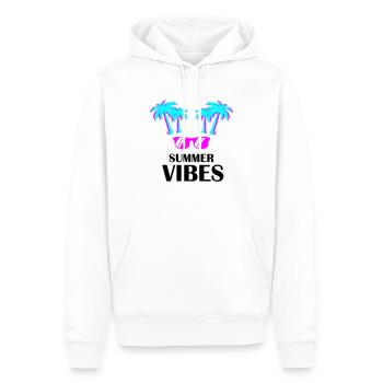 Ambiance estivale - Sweat à capuche Premium bio Homme - blanc - Devant - Nico (187cm)