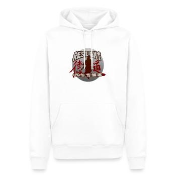 Resilient - Samurai Warrior Thema - Männer Premium Bio Hoodie - Weiß - Vorne - Nico (187cm)