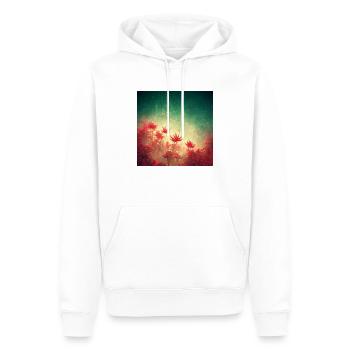 Fleurs Plantes Sky Geometry Univers Emboss - Sweat à capuche Premium bio Homme - blanc - Devant - Nico (187cm)
