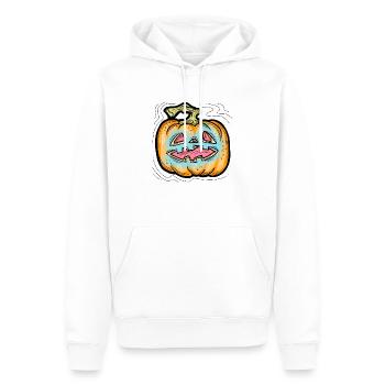 Effrayant Halloween citrouille monstre tête de visage. - Sweat à capuche Premium bio Homme - blanc - Devant - Nico (187cm)