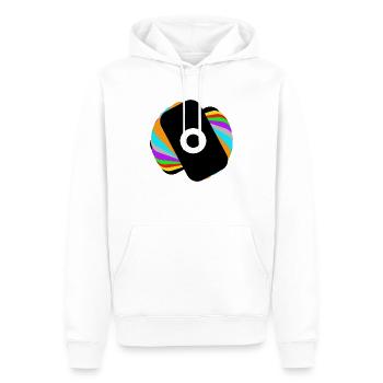 Regenbogen-Kreisel - Männer Premium Bio Hoodie - Weiß - Vorne - Nico (187cm)