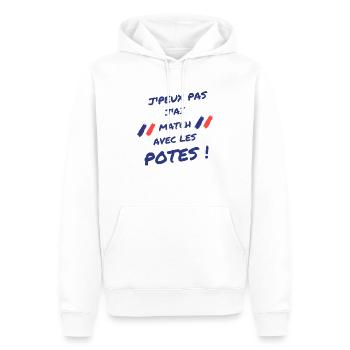 J'peux pas j'ai match avec les potes - Sweat à capuche Premium bio Homme - blanc - Devant - Nico (187cm)