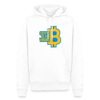 crypto is for virgins - Männer Premium Bio Hoodie - Weiß - Vorne - Nico (187cm)