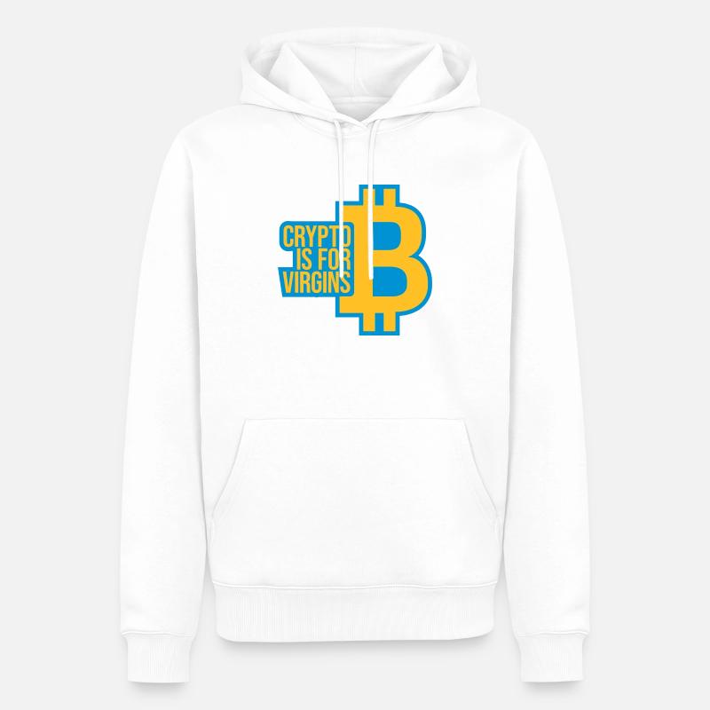 Crypto est pour les vierges - Sweat à capuche Premium bio Homme - blanc