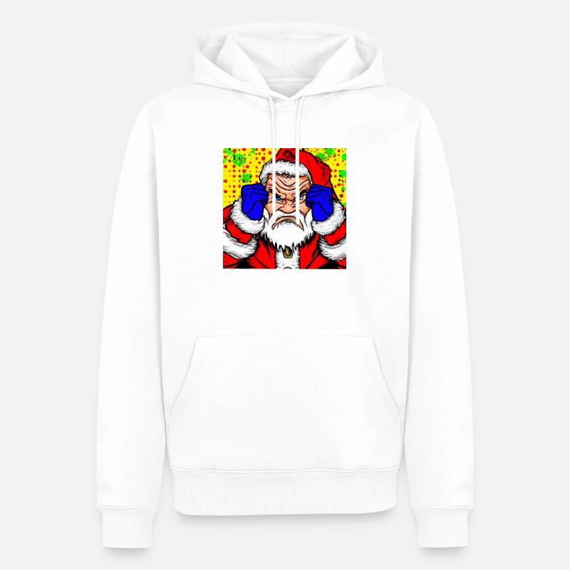 Weihnachtsmann mit schlechter Laune - Männer Premium Bio Hoodie - Weiß