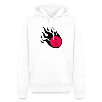 Flamme de Shisha - Sweat à capuche Premium bio Homme - blanc - Devant - Nico (187cm)