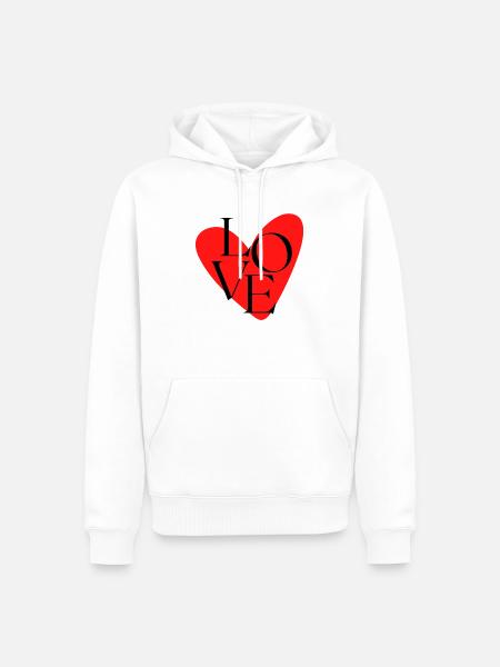 Heart - Men’s Premium Organic Hoodie - white