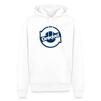 music house techno groove gift - Men’s Premium Organic Hoodie - white - Front - Nico (187cm)