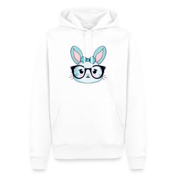 Mina der Hase - Männer Premium Bio Hoodie - Weiß - Vorne - Nico (187cm)