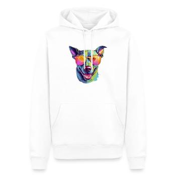 Dood le chien à lunettes - Sweat à capuche Premium bio Homme - blanc - Devant - Nico (187cm)