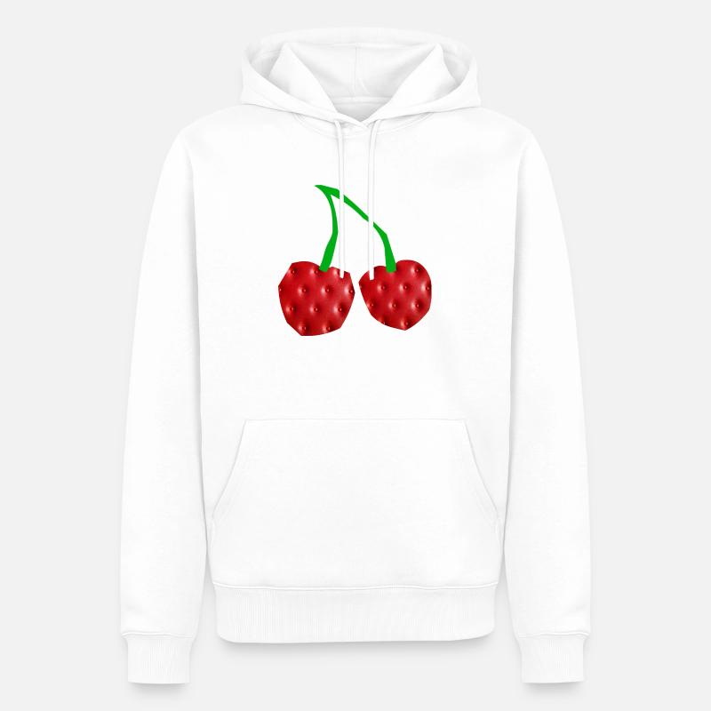 Rote Kirschen - Männer Premium Bio Hoodie - Weiß