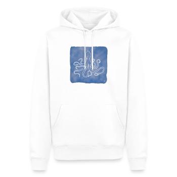 "Oktopus", Boho Line Art Design, Serie "Ocean" - Männer Premium Bio Hoodie - Weiß - Vorne - Nico (187cm)