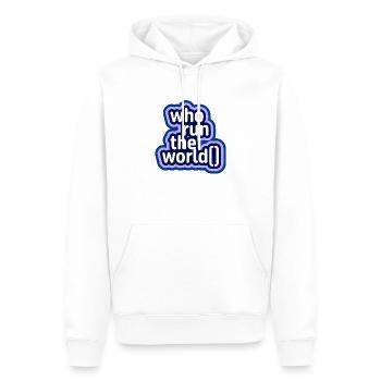 Qui dirige le monde - Sweat à capuche Premium bio Homme - blanc - Devant - Nico (187cm)