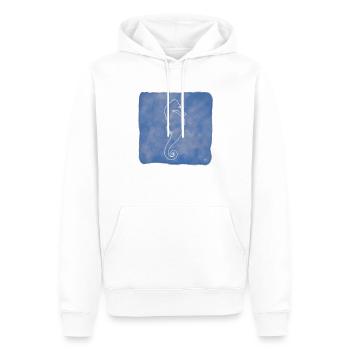 « Seahorse », Boho Line Art Design, Ocean Series - Sweat à capuche Premium bio Homme - blanc - Devant - Nico (187cm)