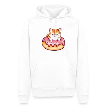 Le doux délice de beignets géant de Shiba Inu - Sweat à capuche Premium bio Homme - blanc - Devant - Nico (187cm)