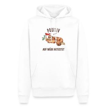 Faultier Positiv auf müde getestet Lustige Bilder - Männer Premium Bio Hoodie - Weiß - Vorne - Nico (187cm)