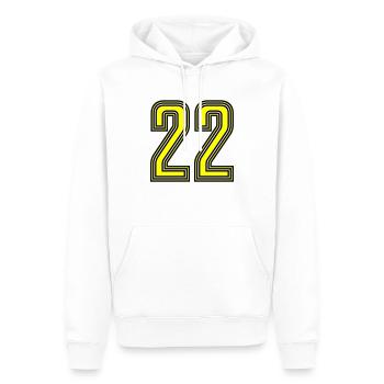 22 - Men’s Premium Organic Hoodie - white - Front - Nico (187cm)