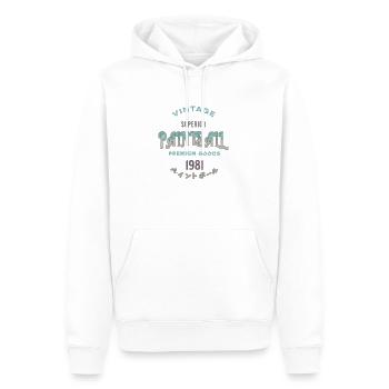 Paintball vintage depuis 1981, produits haut de gamme - Sweat à capuche Premium bio Homme - blanc - Devant - Nico (187cm)