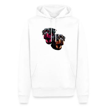 Rottweiler ,Hunde, Hundekopf, Wachhund, Rassehund, - Männer Premium Bio Hoodie - Weiß - Vorne - Nico (187cm)