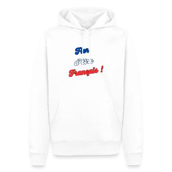 Fier d'être Français - Sweat à capuche Premium bio Homme - blanc - Devant - Nico (187cm)