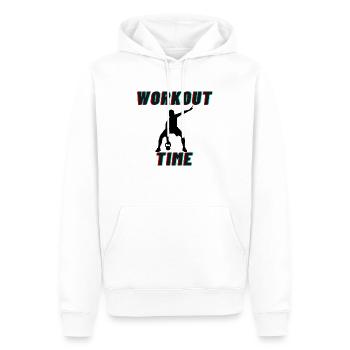 TRAININGSZEIT - Männer Premium Bio Hoodie - Weiß - Vorne - Nico (187cm)