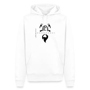 combattre le feu avec le cœur - FireShirtsEU - Sweat à capuche Premium bio Homme - blanc - Devant - Nico (187cm)
