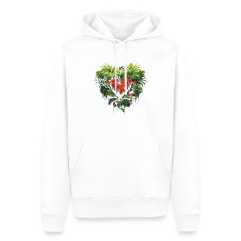 Monstera Plantes Feuille Coeur Jardin Variegata Feuille - Sweat à capuche Premium bio Homme - blanc - Devant - Nico (187cm)