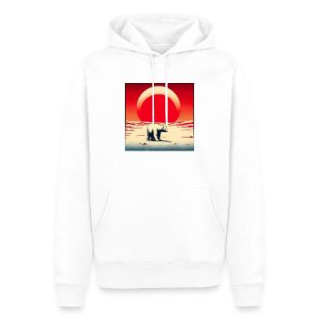 Eisbär vor roter Sonne - Männer Premium Bio Hoodie - Weiß - Vorne - Nico (187cm)